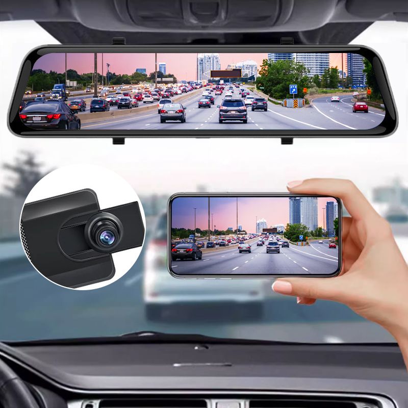 Kabellose Front- und Heck-Silber-Dashcam - Full HD mit Nachtsicht