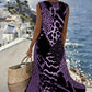 Langes, ärmelloses Patchwork-Kleid mit Leopardenmuster