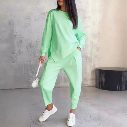 💕Damen Langarm-Sweatshirts mit unregelmäßigem Saum & Hosen-Set