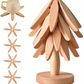 🎅Naturbaum-Untersetzer-Set – 4 Bambus & 1 Ständer in Form eines Weihnachtsbaums