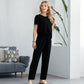 Weiches, lässiges Set aus Oberteil und Hose für Damen