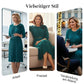 Elegantes plissiertes Midikleid mit 3/4-Ärmeln und Gürtel für Damen
