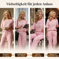 Lässiges zweiteiliges Set für Frauen, einfarbiger Pullover und lockere Hose