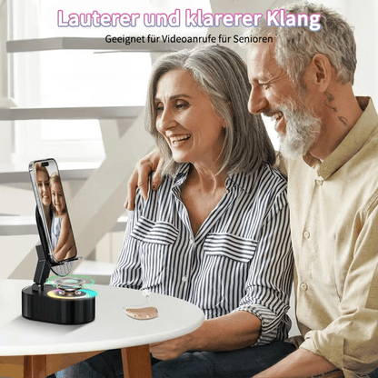 ✨2025 Upgrade Handyhalter mit Ein-Touch-Lautsprecher, Powerbank und warmem Umgebungslicht! 🌟