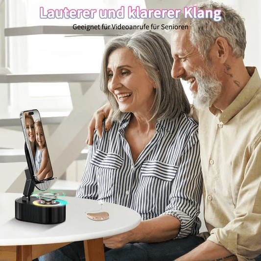 ✨2025 Upgrade Handyhalter mit Ein-Touch-Lautsprecher, Powerbank und warmem Umgebungslicht! 🌟