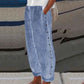 Bequeme blau gestreifte Hose mit Seitentaschen