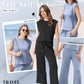 Damen Casual Cap Ärmel Top Weite Hosen Set