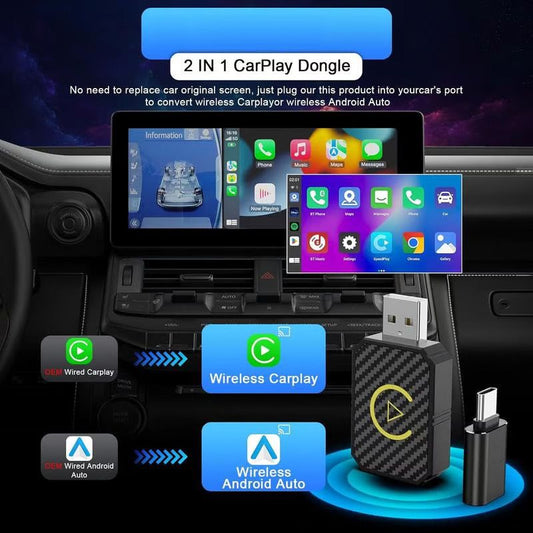 Mini 2-in-1 Kabelloser CarPlay/Andriod Auto Adapter