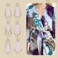 Elegantes zweiteiliges Wickelkleid-Set mit Aquarellmotiv für Damen