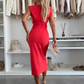 Ärmelloses Damen Bodycon Kleid mit Schlitz