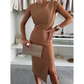 Ärmelloses Damen Bodycon Kleid mit Schlitz