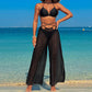 Transparente Strandhose Weites Bein, Wickelgürtel, leichtes Chiffon für den Strand