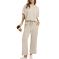 Weiches, lässiges Set aus Oberteil und Hose für Damen