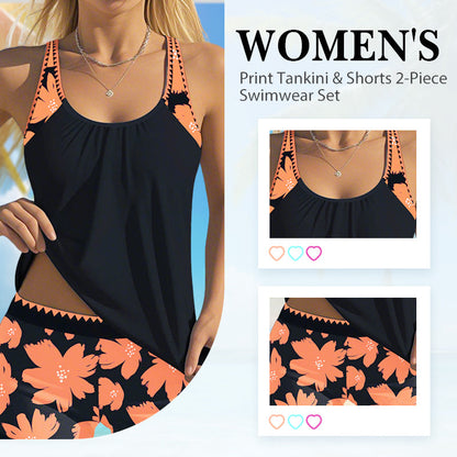 Zweiteiliges Badeanzug-Set mit Tankini und Shorts für Damen