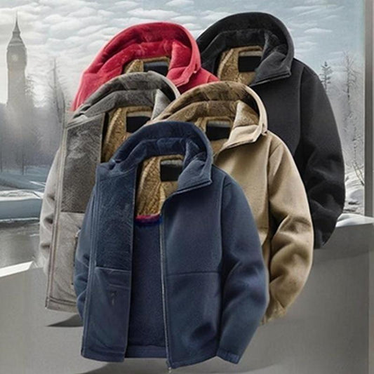 🔥Verkaufen sich wie warme Semmeln🔥Lässige und warme Herren-Kapuzenjacke mit Reißverschluss