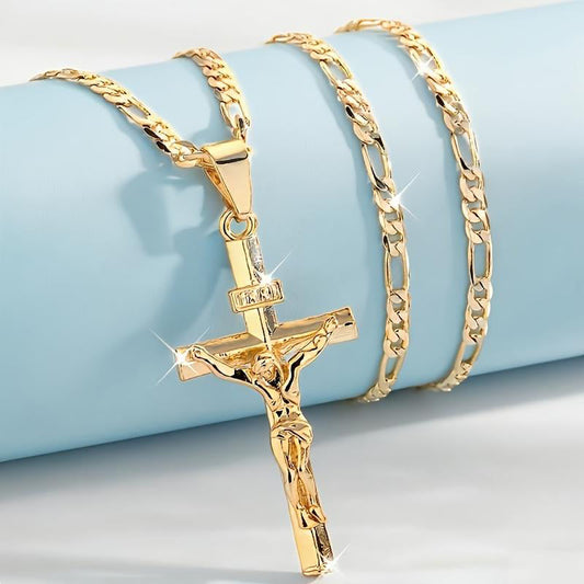 Kette mit Kreuz-Anhänger – Goldfarben ✝️💛Die Veranstaltung findet derzeit statt.