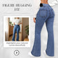 Damen High-Waist Schlagjeans aus Stretch-Denim