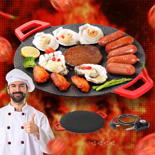 800-W-tragbarer Grill, rauchfrei, antihaftbeschichtete Grillplatte, einstellbare Temperaturregelung, Universalgrillplatte, ideal zum Kochen beim Camping, Picknick oder auf Reisen