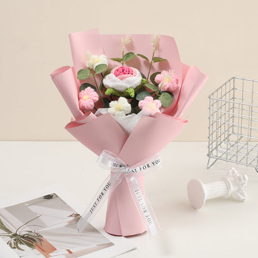 🎉 Handgefertigter, zarter Häkelblumenstrauß – naturgetreues Design, langlebig und perfekt als Wohnaccessoire/Geschenk 💞✨