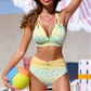 Bikini-Set mit hohem Bund und Leopardenmuster mit Farbverlauf