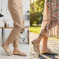 👡54 % Rabatt!☁️Damen-Mules aus gewebtem Material mit eckiger Spitze und Mary-Jane-Verschluss