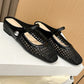 👡54 % Rabatt!☁️Damen-Mules aus gewebtem Material mit eckiger Spitze und Mary-Jane-Verschluss