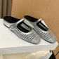 👡54 % Rabatt!☁️Damen-Mules aus gewebtem Material mit eckiger Spitze und Mary-Jane-Verschluss