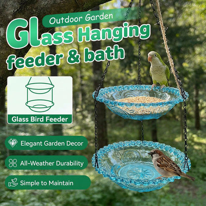 Hängende Vogelfutterstation & Tränke Vintage - 2-in-1 Wetterfest für Garten