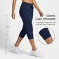 Damen 3/4 Jogginghose – Strickstoff, Hoher Bund mit Kordelzug, Mit Taschen