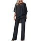 ✨🔥Eleganter Zweiteiler: Bluse mit asymmetrischem Saum & weite Hose
