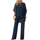 ✨🔥Eleganter Zweiteiler: Bluse mit asymmetrischem Saum & weite Hose