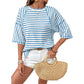 Damen-T-Shirt mit Streifen und lockerer Passform