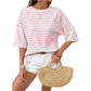 Damen-T-Shirt mit Streifen und lockerer Passform