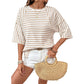 Damen-T-Shirt mit Streifen und lockerer Passform
