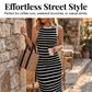 Ärmelloses, gestreiftes, geripptes Bodycon-Kleid | Figurbetontes Sommer-Minikleid ✨