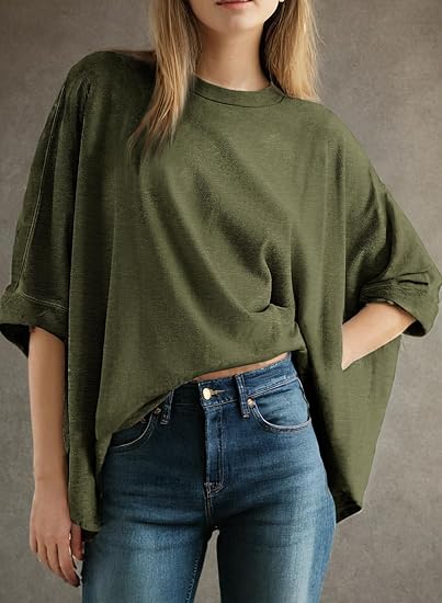 Lässiges, locker sitzendes Damen-T-Shirt mit kurzen Ärmeln