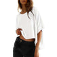 Lässiges, locker sitzendes Damen-T-Shirt mit kurzen Ärmeln