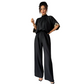Eleganter Jumpsuit mit Stehkragen und kurzen Ärmeln für Damen