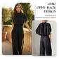 Eleganter Jumpsuit mit Stehkragen und kurzen Ärmeln für Damen
