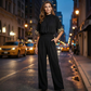 Eleganter Jumpsuit mit Stehkragen und kurzen Ärmeln für Damen
