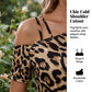 Minikleid mit asymmetrischem Ausschnitt und Leopardenmuster