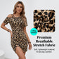 Minikleid mit asymmetrischem Ausschnitt und Leopardenmuster