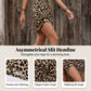 Minikleid mit asymmetrischem Ausschnitt und Leopardenmuster