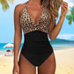 Sexy, geraffter, rückenfreier Neckholder-Badeanzug für Damen