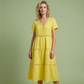 🌸👗✨ Elegantes Damenkleid mit V-Ausschnitt & Spitzeneinsätzen – feminin, edel, perfekt für besondere Anlässe. 🕊️