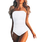 Trägerloser, geraffter Einteiler für Damen