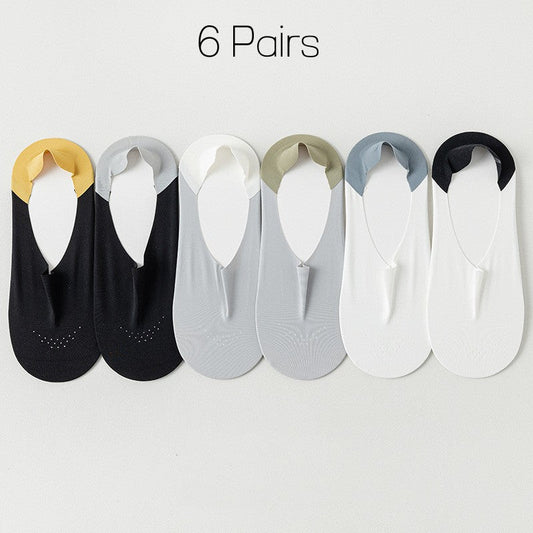 6 Paar! Atmungsaktive Ice Silk Anti-Rutsch-Socken